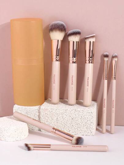 MAANGE 3/7/8/10 مجموعة فرش مكياج مع فرشاة أساس كبيرة ومتوسطة وصغيرة، فرش ظل العيون، فرش جرف الأنف، فرش كريم الأساس، أدوات مكياج
