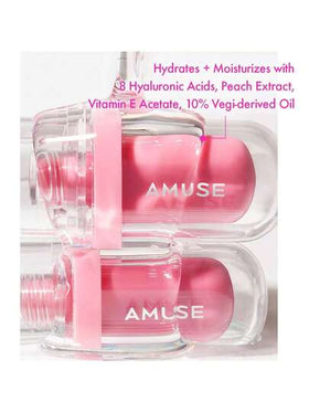 AMUSE جل أميوز للشفاه 08 أحمر البرقوق الرائع، مرطب ومنتفخ، ملمس خفيف، دوام 12 ساعة، ناعم كالجيلي، بلسم شفاه مغذي، صيغة نباتية، مناسب للسفر، مكياج كوري، 3.8 جرام/0.13 أونصة