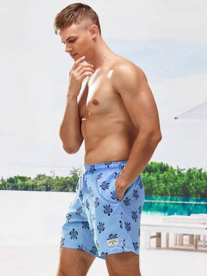 Manfinity Swimmode شورتات صيفية كاجوال فضفاضة مطاطية للرجال