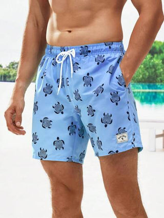 Manfinity Swimmode شورتات صيفية كاجوال فضفاضة مطاطية للرجال