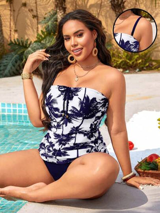 SHEIN Swim Curve الغطاء العلوي لبيكيني نسائي ذو ظهر عريض مناسب للمقاسات الكبيرة للارتداء اليومي في الصيف