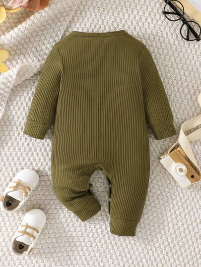 SHEIN Vintaside Kids بذلة أطفال صبيان ربيعية وخريفية مجسمة بلون واحد شبكية 3 قطع