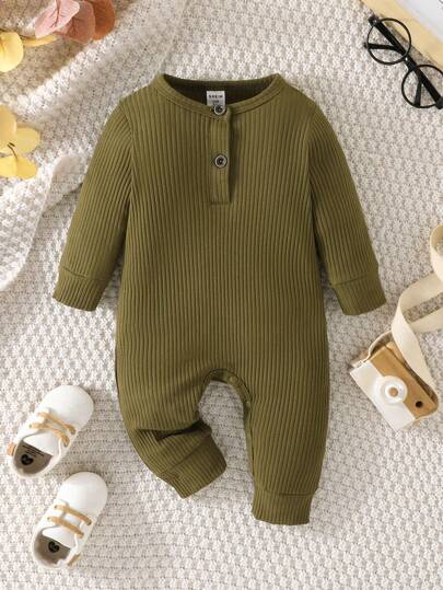 SHEIN Vintaside Kids بذلة أطفال صبيان ربيعية وخريفية مجسمة بلون واحد شبكية 3 قطع