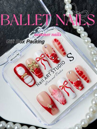 10 قطعة أظافر تابوت قصيرة يدوية مصنوعة خصيصًا باللون الأحمر والأبيض. رسومات تمساح أحمر مرسوم باليد وشريط فيونكة. أظافر مزيفة فرنسية لامعة وعصرية للنساء والبنات. أظافر قابلة للارتداء مصنوعة يدويًا للنساء والبنات ، 10 قطع/مجموعة ، 3 أحجام ، مناسبة...