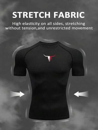 Manfinity Sport Corelite قميص رياضي رجالي كم قصير بطباعة جرافيك بسيطة