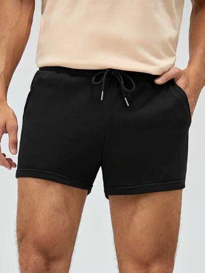 Manfinity BRENVOR شورت رياضي قطن رباط خصر للرجال
