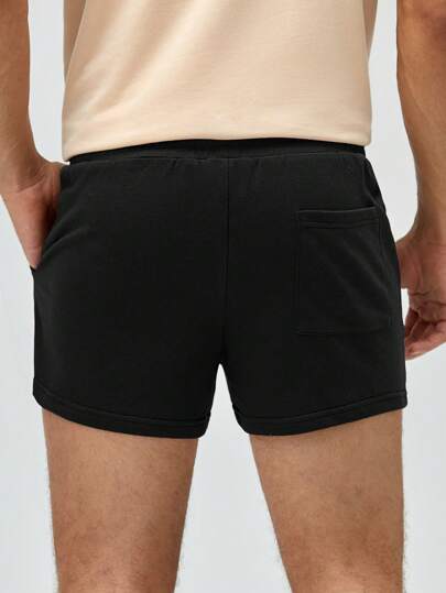 Manfinity BRENVOR شورت رياضي قطن رباط خصر للرجال