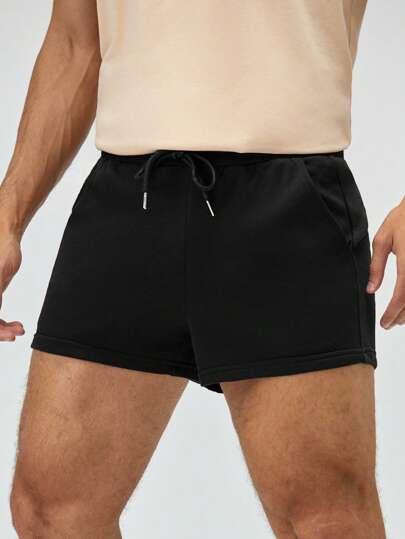 Manfinity BRENVOR شورت رياضي قطن رباط خصر للرجال
