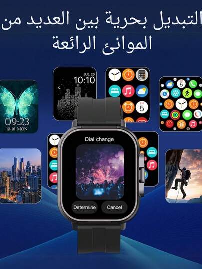 ساعة ذكية 2 في 1 EFFEOKKI مع سماعات لاسلكية وشاشة 2.01 بوصة، سماعات رأس لإجابة المكالمات وممارسة الرياضة، ساعة ذكية متوافقة مع هواتف أيفون وأندرويد