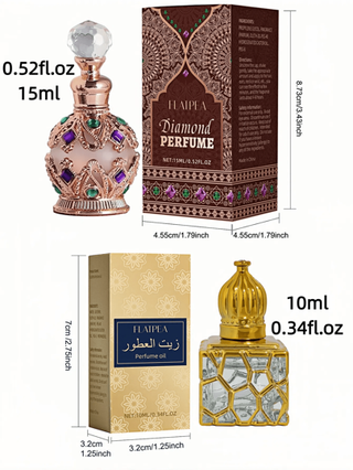 FLATPEA عربي عطر فاخر مدرج بالذهب علي الزجاج بروائح فواكه، خال من الكحول برائحة جذابة من الفيرمونات، محمول هدية مثالية للأزواج والمواعدة، مناسب لجميع المناسبات والاستخدام اليومي