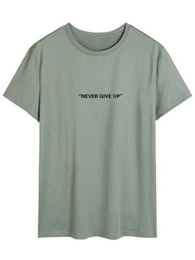 قميص T-shirt كاجوال للرجال ذو أكمام قصيرة منخفضة الكتف بطباعة رسوم حرفية للصيف