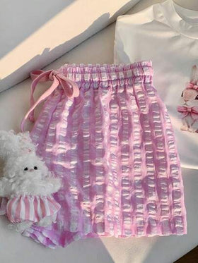 Comfortcana طقم صيفي مريح مكون من تي شيرت مطبوع برسم أرنب وشورت مربع