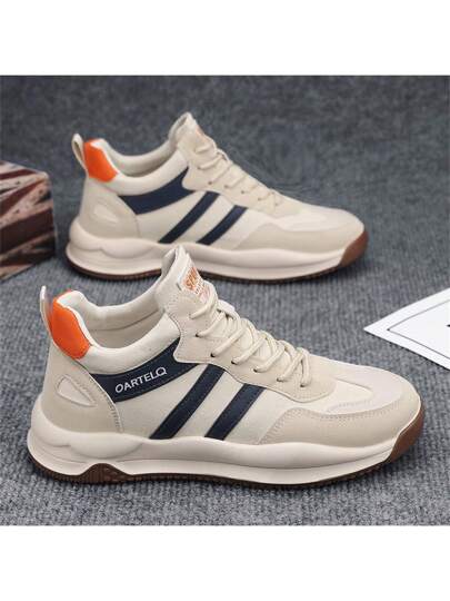 حذاء رياضة رجالي جديد للعام 2025 بتصميم كاجوال رجعي له نعل سميك قابل للتنفس مضاد للانزلاق, يميل إلى الضيق، ننصح بطلب مقاس أكبر لقدم عريضة