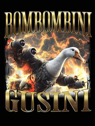 قميص رجالي عادي من Bombombini Guzzini Italian Brainrot - قميص إيطالي بطبعة حيوانات Brainrot، قميص إيطالي بطبعة ميمات، سويت شيرت بطبعة ميمات، هودي بطبعة ميمات مضحكة، تي شيرت بأكمام قصيرة ورقبة دائرية بطبعة غرافيكية على شكل أوزة
