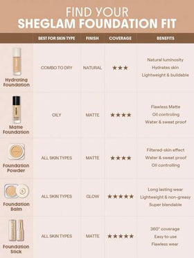 SHEGLAM كريم أساس Skin Magnet عالي التغطية-يدوم طويلاً-خالٍ من المسام-خالٍ من العيوب-سهل الاستخدام-تغطية كاملة-لجميع أنواع البشرة-لا يتلاشى-مقاوم للعرق-خفيف الوزن-لم يتم اختباره على الحيوانات-ناعم-لمسة نهائية طبيعية تشبه البشرة-كريم أساس قابل للتنفس-تر...