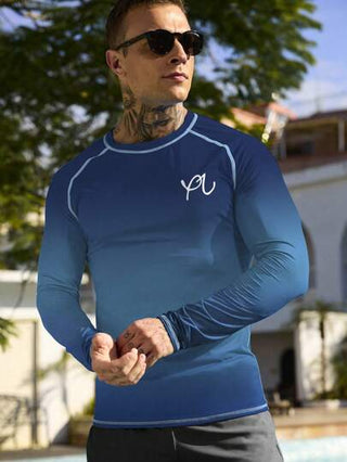 Manfinity Swimmode تي شيرت للرجال قصير الأكمام بياقة دائرية، متساهل وللتزلج