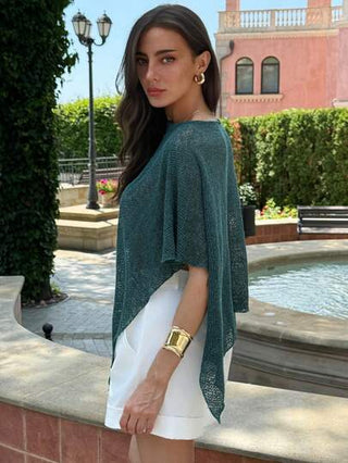 Aloruh مغلف أنيق جديد من نمط الجاكار بتصميم محبك من الجزء العلوي والأسفل، بدون أكمام ذو ألوان مشرقة وبنقشات، متعدد الاستخدامات كقطعة علوية حفلات، أو كشال، أو كغطاء خفيف للصيف، مناسب لأجواء التكييف