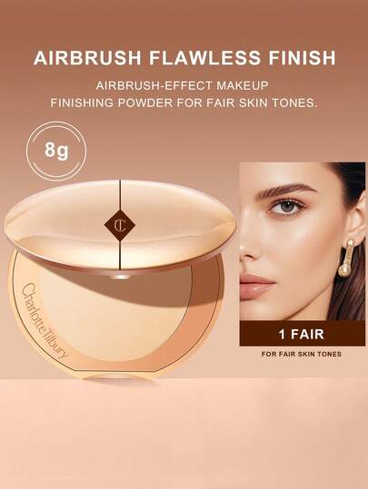 Charlotte Tilbury بودرة شارلوت تيلبري إيربراش فلولس فينيش، بودرة مثالية متناهية الصغر رقم 1 - 0.28 أونصة/8 جرام (شحنة عشوائية من الإصدارات الجديدة والقديمة)