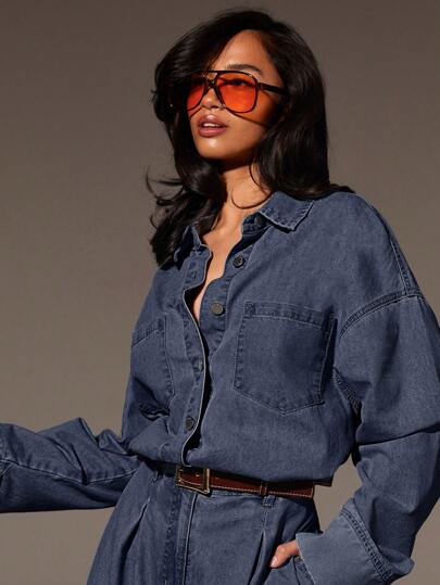 Athîral جمبسوت جينز قصيرة ذات ساق واسعة تم غسلها للنساء، كاجوال