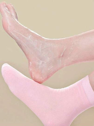 زوج قناع القدم المرطب بالزيوت الأساسية لترطيب وعلاج القدم الجافة والمتشققة، جوارب الساق الجل المدفأة لترطيب القدمين