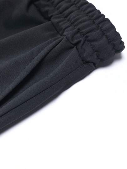شورت كاجوال كارجو بخصر مطاطي للرجال ملائم اللياقة، أساسي بلون واحد، ملابس رياضية خارجية كاجوال بجيوب، مناسب كهدية للزوج أو الصديق، صيفي
