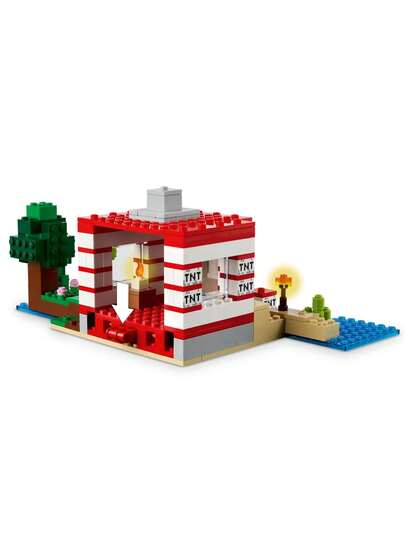 LEGO مجموعة ليجو ماينكرافت تي إن تي جنجل هاوس 21275، لعبة فيديو قابلة للجمع، لعبة بناء إبداعية لديكور ألعاب، هدية عيد ميلاد، مجموعة مغامرات تفاعلية لأطفال الألعاب بعمر 8 سنوات فأكثر