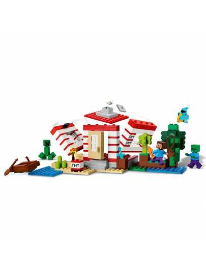 LEGO مجموعة ليجو ماينكرافت تي إن تي جنجل هاوس 21275، لعبة فيديو قابلة للجمع، لعبة بناء إبداعية لديكور ألعاب، هدية عيد ميلاد، مجموعة مغامرات تفاعلية لأطفال الألعاب بعمر 8 سنوات فأكثر