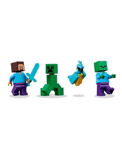 LEGO مجموعة ليجو ماينكرافت تي إن تي جنجل هاوس 21275، لعبة فيديو قابلة للجمع، لعبة بناء إبداعية لديكور ألعاب، هدية عيد ميلاد، مجموعة مغامرات تفاعلية لأطفال الألعاب بعمر 8 سنوات فأكثر
