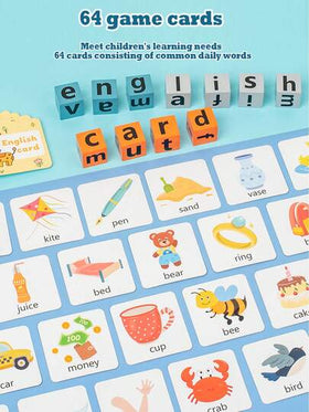 ألعاب بطاقات التعليم المبكر باللغة الإنجليزية لكلمات التهجئة والتعرف على الحروف والمطابقة ومكعبات البناء، ألعاب تعليمية