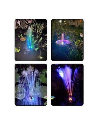 1 قطعة مضخة نافورة شمسية، 3 واط نافورة مياه شمسية مع 8 أنواع من الفوهات وأضواء LED ملونة، مضخة بركة تعمل بالطاقة الشمسية عائمة للاستخدام في حمام الطيور والخزانات والبرك والحدائق