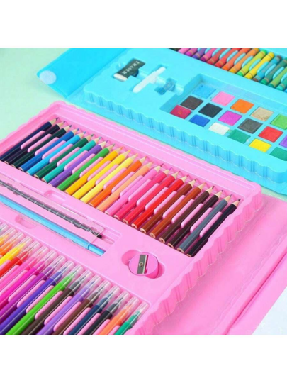 208 قطعة/مجموعة أدوات رسم للطلاب، أقلام تلوين مائية وأقلام تحديد، قابلة للغسيل (ألوان وأنماط عشوائية غير محدودة بالأنماط المعروضة)، طقم رسم للمبتدئين، هدية عيد الميلاد، هدية العودة للمدرسة، هدية التخرج، لوازم الحرم الجامعي، هدايا صغيرة لحفلات المنزل