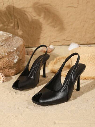On feet& in love صنادل نسائية أنيقة وعصرية ذات أصبع مربع مفتوح وكعب إبرة، مناسبة للفساتين في الصيف