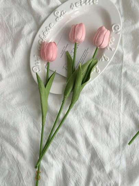 زهور التوليب الصناعية ديكور، اكسسوارات ديكور للمنزل، طراز INSTA مناسبة للغرف المعيشة والنوم، مناسبة للمنزل والزفاف وديكورات المناسبات