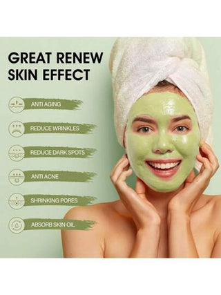 ECO FINEST قناع الطين والشاي الأخضر للتنظيف العميق للمسام المفتوحة ، قناع الوجه بالشاي الأخضر ، مزيل للرؤوس السوداء بالكاؤلين والصبار والكركم ، قناع طين الوجه للبشرة الدهنية والحبوب ، منظف الوجه ، مرطب ، مغذي ، مهدئ