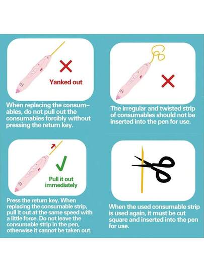 طقم قلم الطباعة ثلاثي الأبعاد لل-DIY، خيط PCL منخفض درجة الحرارة، أداة رسم ثلاثي الأبعاد يدوية، لعبة تعليمية للطلاب والفتيات والأطفال، هدية عيد الميلاد (المقص والخيط والاكسسوارات بألوان عشوائية)
