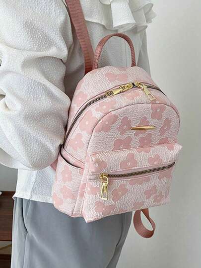 حقيبة ظهر كمبيوتر محمول من القطيفة ذات اللون الأحادي، حقيبة ظهر صغيرة مقاومة للماء مناسبة للطلاب في المدارس الثانوية والجامعات، حقيبة كتف للسفر مدمجة، حقيبة ظهر للأعمال مقاومة للماء مع جيوب متعددة، ضروري للعودة إلى المدرسة، حقيبة كلية للطلاب، باللون الورد