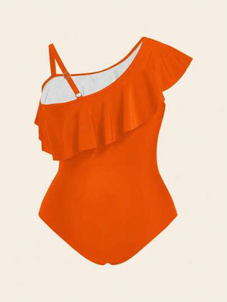 Swim Oasis قطعتان بحجم كبير للنساء ، بدلة سباحة بطبعة عشوائية وياقة مكسرة مع تنورة كساء إضافي لعام 2022