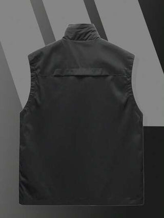 Manfinity Homme صدرية أكمام بدون بدون أكمام بسحاب متعدد للرجال ، للربيع والصيف والخريف