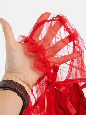 SHEIN Serisse Kids فستان بكم متناقض من الشبكة للبنات المراهقات بقصة A-line ذو فيونكة، مناسب للارتداء اليومي، المناسبات غير الرسمية، الحفلات الأنيقة، حفلات عيد الميلاد