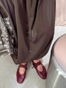 أحذية ماري جين الكاجوال ذات الربطة البريطانية الأنيقة للربيع/الخريف، ذات فتحة منخفضة، نمط بالية مسطحة [الرجاء طلب مقاس أكبر بمقدار مقاس واحد وفقًا لجدول المقاسات]
