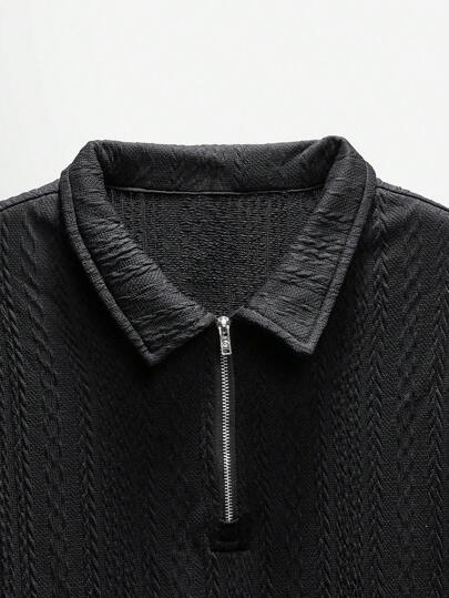 NEON BLANC قميص بولو كاجوال مصنوع من الأنسجة المحبوكة باللون الأحادي، ملهم من ملابس الشارع