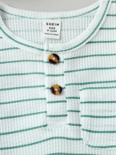 SHEIN Playful Pals مجموعة ملابس طفل ولد مكونة من 2 قطعة، قميص كم طويل مخطط بطراز كلاسيكي وبنطلون بلون مغاير، مناسبة للربيع/الخريف، للارتداء اليومي، للخروجات، الحفلات، العطلات، الحدائق