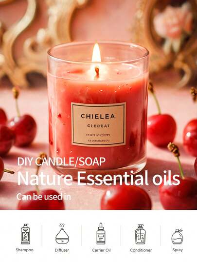 EMBRACEX. زيت عطري بالكرز 10مل/60مل/10مل بكرة، زيوت عطرية بنكهة الكرز الأحمر، زيت عطري نقي وطويل الأمد للنساء، معطر هواء السيارة، جهاز نشر العطور، جهاز نشر العطور بالقصب، منتجات عطرية للمنزل، هدايا، شموع، حامل البخور، العناية بالجلد