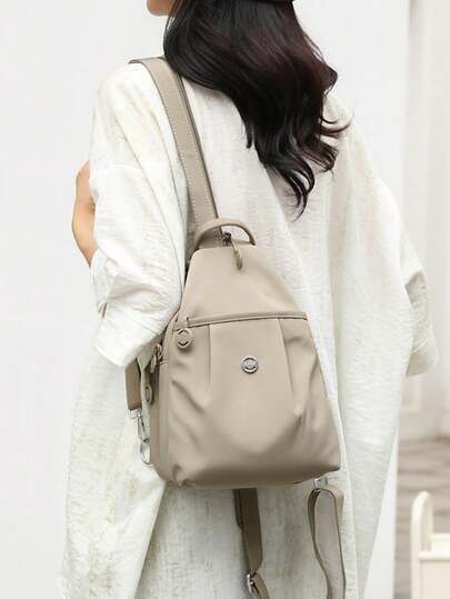 حقيبة ظهر نايلون متعددة الأقسام مضادة للسرقة، حقيبة نسائية متعددة الوظائف للاستخدام اليومي، حقيبة سفر خفيفة الوزن متعددة الجيوب، حقيبة كتب ذات سعة كبيرة بتصميم بسيط، حقيبة ظهر مناسبة للطلاب والممرضات والمعلمين والمهنيين في الأعمال والسفر والتنقل والتسوق و