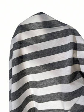 SHEIN فستان رياضي نسائي بطبعة شريطية قصير الأكمام منسدل من الكتف