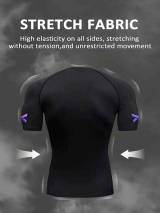 Manfinity Sport Corelite قميص رياضي بأكمام قصيرة وقصة ضيقة مطبوع عليه حرف للرجال