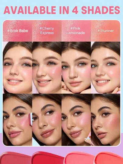 SHEGLAM Glass Glow أحمر خدود عصا-Brisk Babe حمره بلشر علامة تجارية جمال مكياج ميكب مستحضرات تجميل للنساء الفتيات مثالي لفصل الشتاء الربيع مثالي ل- Y2K أزياء أنيقة رمضان هدية حفلة جاهز أفضل لون