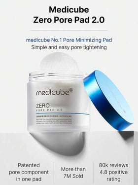 وسادات تنظيف الجوانب Medicube ZERO PORE PAD 2.0، مسام غير مرئية، تجديد سريع للبشرة في 60 ثانية، مناسبة للبشرة الحساسة، حجم السفر، منقع مسبق التشريب، تنعيم نسيج البشرة، تنظيف بعد التمرين، إصلاح ليلي | مستحضرات تجميل كورية | 155 جرام/5.46 أونصة