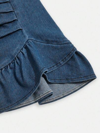 SHEIN Elladie kids فستان صيفي قطني مرن للفتاة الشابة ملائم للعطلات, ألوان مبهجة، خصر مطاطي، مزين بفيونكة، قابل للتعديل بحمالات، مريح وأنيق لفصل الصيف