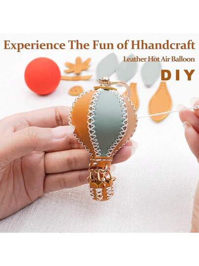 قطعة واحدة سحر بالون ساخن رومانسي ، طقم حرفي صغير لمحفظة DIY وسلسلة مفاتيح ، سلسلة مفاتيح سيارة جلدية متعددة الوظائف ، اكسسوارات مصنوعة باليد بنمط البالون ، مشاريع حرفية بسيطة للمبتدئين ، هدايا إبداعية ، تطعيمات ديكور هدايا | سلاسل الحقيبة الأنيقة | أعمال